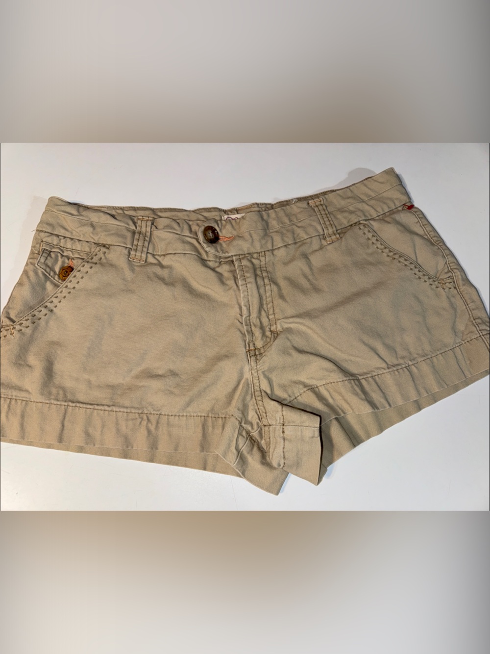 OP Ocean Pacific Khaki Tan Cotton Preppy Y2K Surf Shorts Size Juniors 13